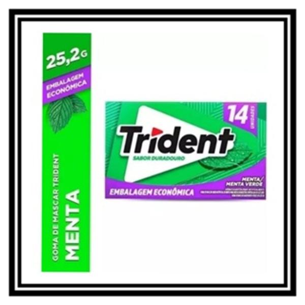 Display (c/ 12 un) Goma De Mascar Chiclete Trident Menta Verde Com 14 Unidades 25.2g Imagem de Display (c/ 12 un) Goma De Mascar Chiclete Trident Menta Verde Com 14 Unidades 25.2g