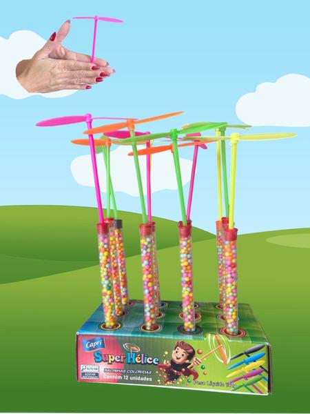 Display com 60 Brinquedos SUPER HÉLICE Plástico c/ Balinhas - Blook Imagem de Display com 60 Brinquedos SUPER HÉLICE Plástico c/ Balinhas
