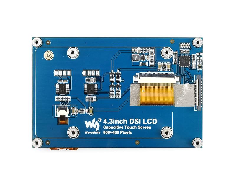 Imagem de Display LCD Waveshare de 4,3 polegadas 800x480 com tela sensível ao toque para Raspberry Pi 4B/3B+/3A+/3B/2B/B+/A+