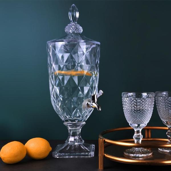 Dispnser de vidro suqueira luxo de cristal com filtro 2 litros grande babidas agua casamento festa - FAÇA E RESOLVA Imagem de Dispnser de vidro suqueira luxo de cristal com filtro 2 litros grande babidas agua casamento festa