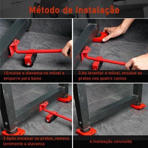 Imagem de Dispositivo Aparelho Movedor De Móveis Grande e Pesados Como Sofa Armario Maquina Guarda Roupa Kit 5 Peças Para Mudanças Portátil Suporta até 150 kg