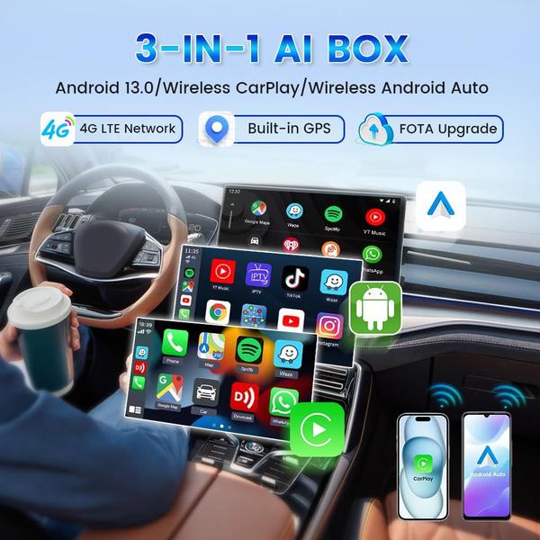 Dispositivo de streaming de carros CarlinKit Tbox Plus CarPlay Box