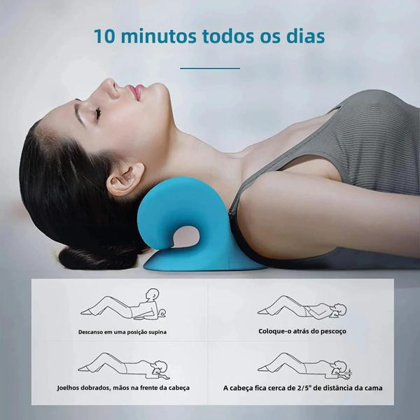 Imagem de Dispositivo de Tração Cervical Relaxante para Pescoço e Ombros - Alívio Muscular e Quiropraxia