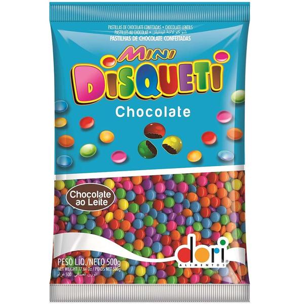 Disqueti Chocolate ao Leite Pequeno - 500g - Dori Imagem de Disqueti Chocolate ao Leite Pequeno - 500g