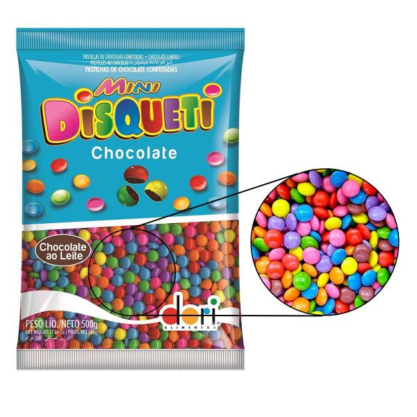 Disqueti Chocolate ao Leite Pequeno - 500g - Dori Imagem de Disqueti Chocolate ao Leite Pequeno - 500g