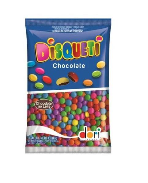 Disqueti De Chocolate Ao Leite Colorido A Granel 2kg - Dori Imagem de Disqueti De Chocolate Ao Leite Colorido A Granel 2kg