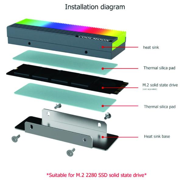 Imagem de Dissipador ARGB de Disco Rígido M2 Cooler M.2