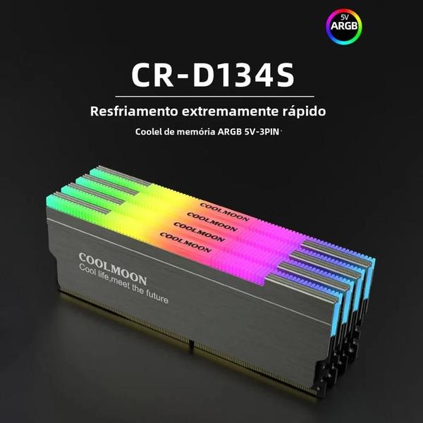 Imagem de Dissipador De Calor ARGB 5V-3PIN DDR4 DDR3 Espalhador De Calor De Memória Com Almofada Térmica De