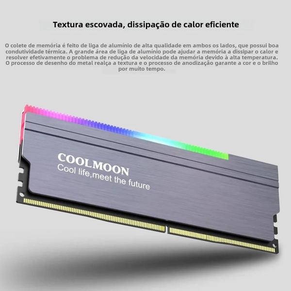 Imagem de Dissipador De Calor ARGB 5V-3PIN DDR4 DDR3 Espalhador De Calor De Memória Com Almofada Térmica De