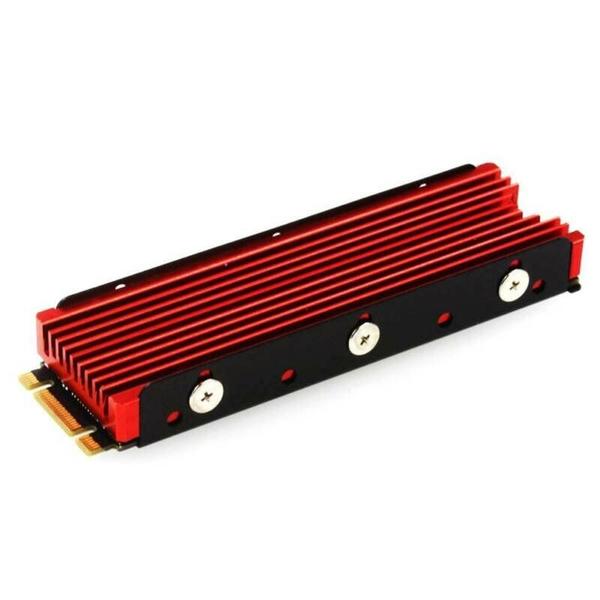 Imagem de Dissipador de Calor de Alumínio (Vermelho) para SSD M.2 - Melhora o Resfriamento Térmico