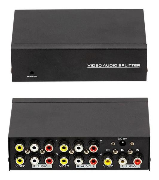 Imagem de Distribuidor Av Splitter De Audio E Video 1X4 Canal Entrada