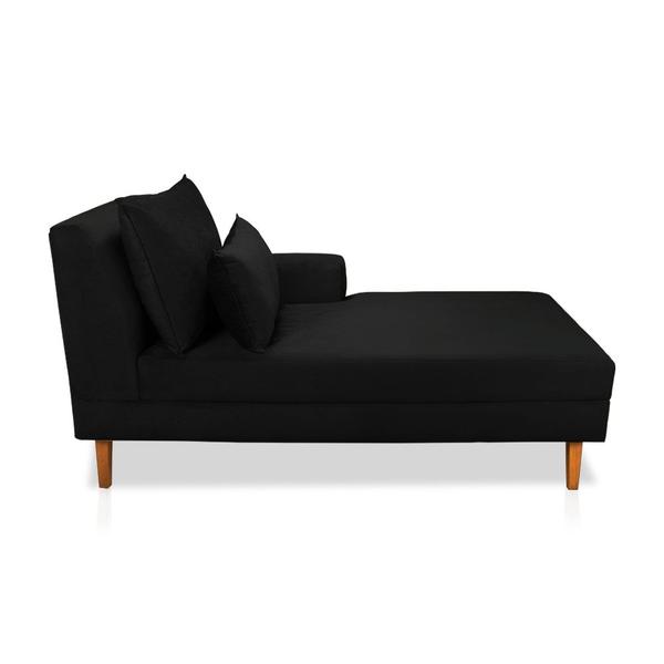 Imagem de Divã Chaise Chloe 160 cm Veludo Pés Chanfrado Castanho - D'Rossi