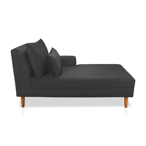 Imagem de Divã Chaise Jade 1,60 Cm Pés chanfrado Preto Grafite