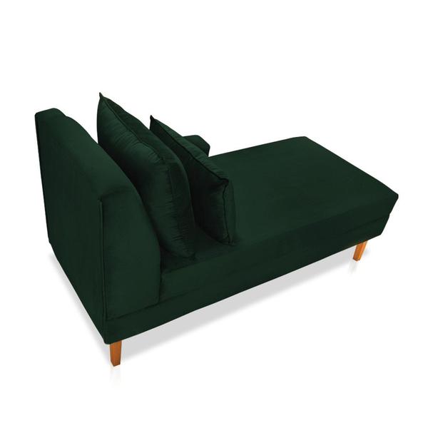 Imagem de Divã Chaise Jade 1,60 Cm Pés chanfrado Suede Verde