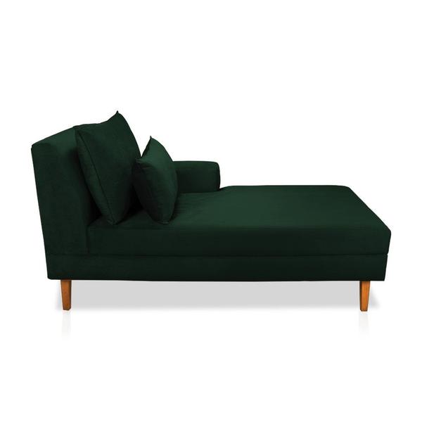 Imagem de Divã Chaise Jade 1,60 Cm Pés chanfrado Veludo Verde