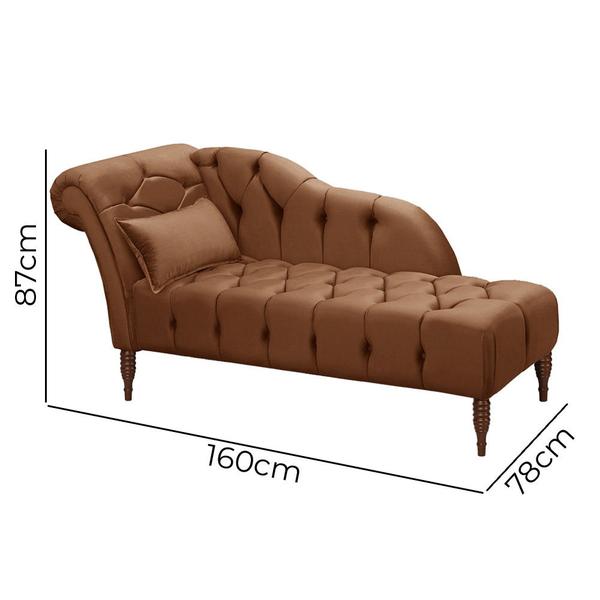 Imagem de Divã Chaise Montreal Veludo 1,60cm Speciale Home