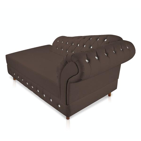 Imagem de Divã Chesterfield 165 cm Capitonado com Strass Suede D'Rossi