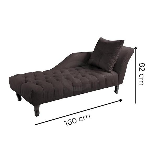 Imagem de Divã Chesterfield Anna Recamier 160cm Via Encanto Veludo Marrom Lado Direito