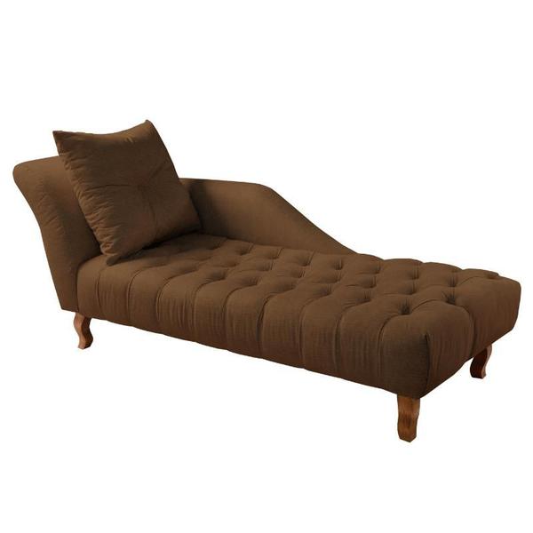 Imagem de Divã Chesterfield Anna Recamier 160cm Via Encanto Veludo Marrom Lado Esquerdo