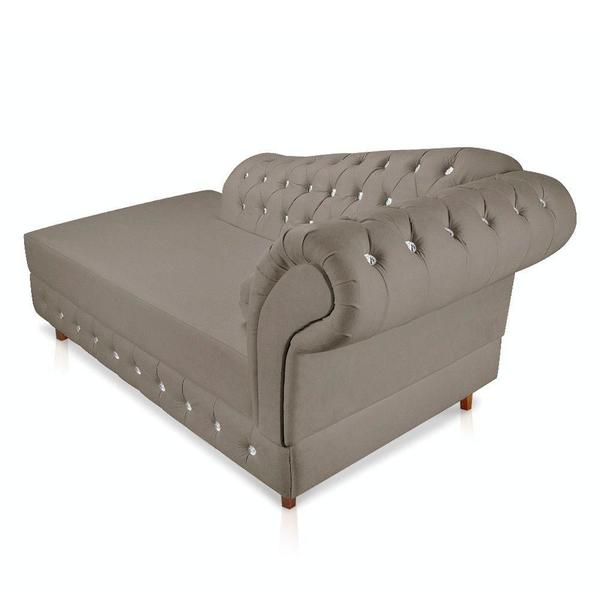 Imagem de Divã Chesterfield Capitonado Marrom Rato com Strass Suede