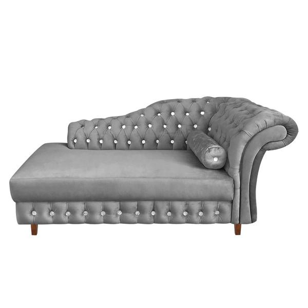 Imagem de Divã Chesterfield Juliette 160Cm Pés Chanfrado Grafite