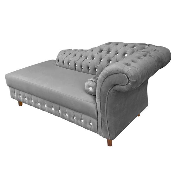 Imagem de Divã Chesterfield Juliette 160Cm Pés Chanfrado Grafite