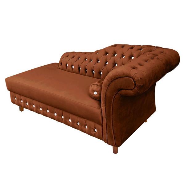 Imagem de Divã Chesterfield Juliette 160Cm Pés Chanfrado Terracota