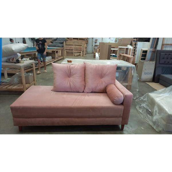 Imagem de Divã Recamier Berlim 1,60 cm Lado Direito Suede Rose