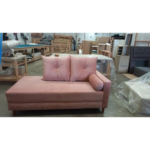 Imagem de Divã Recamier Berlim 1,60 cm Lado Direito Suede Rose