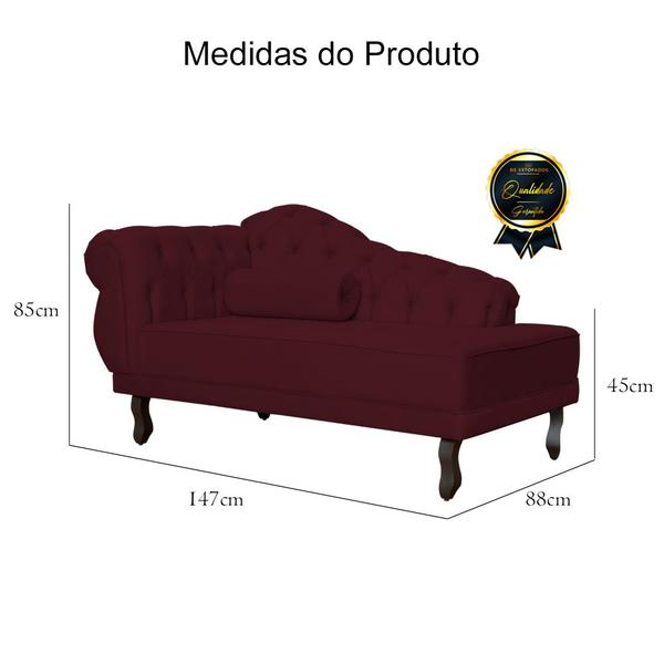 Imagem de Divã Recamier Capitonê Larissa 150cm - Lado Direito - Várias Cores - Ds Estofados