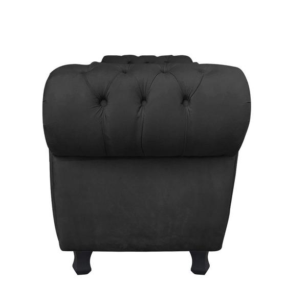 Imagem de Divã Recamier Com Baú Grécia 1,55 Cm Suede Preto