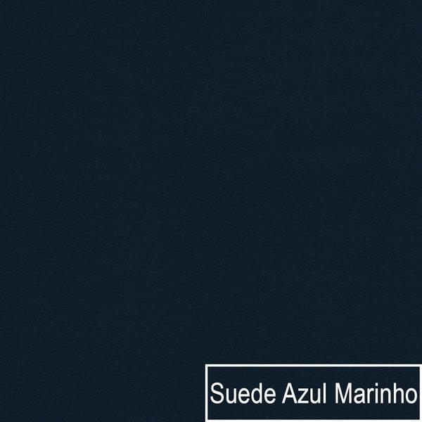 Imagem de Divã Recamier Curvo Luna 140cm Lado Direito Suede Azul Marinho