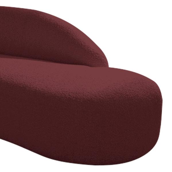 Imagem de Divã Recamier Curvo Luna 140cm Lado Direito Suede Bordo