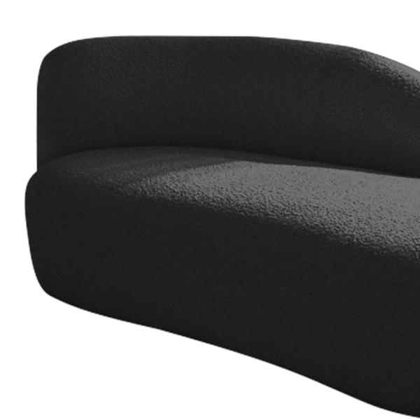 Imagem de Divã Recamier Curvo Luna 140cm Lado Direito Suede Preto