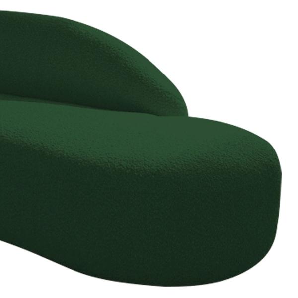 Imagem de Divã Recamier Curvo Luna 140cm Lado Direito Suede Verde