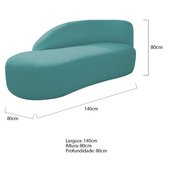 Imagem de Divã Recamier Curvo Luna 140cm Lado Esquerdo Suede - Amarena Móveis