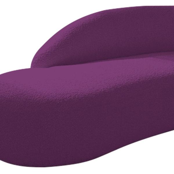 Imagem de Divã Recamier Curvo Luna 140cm Lado Esquerdo Suede Roxo