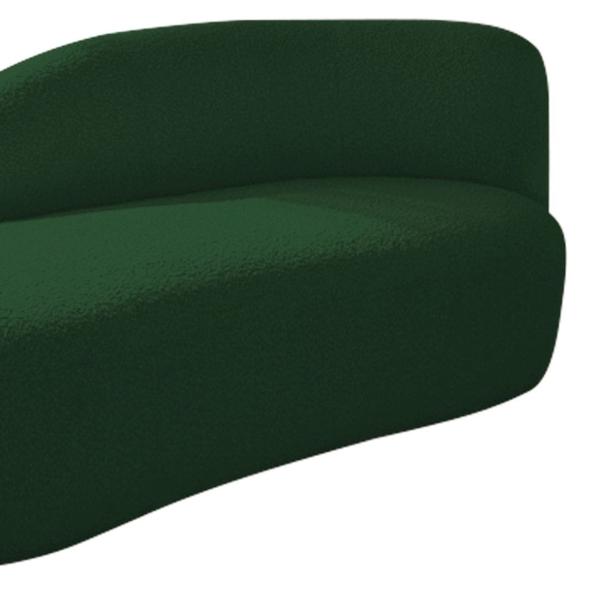 Imagem de Divã Recamier Curvo Luna 140cm Lado Esquerdo Suede Verde