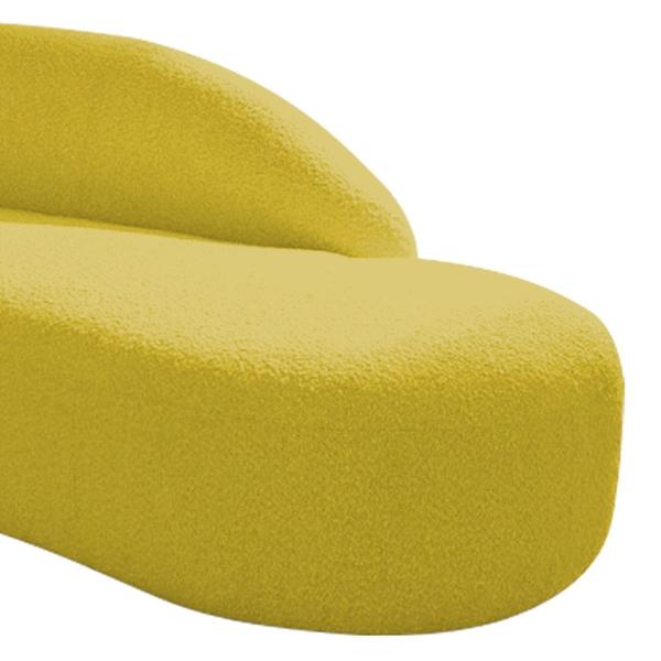 Imagem de Divã Recamier Curvo Luna 160cm Lado Direito Suede Amarelo