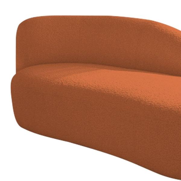 Imagem de Divã Recamier Curvo Luna 160cm Lado Direito Suede Terracota