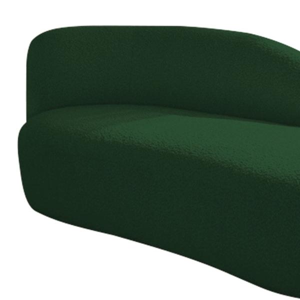 Imagem de Divã Recamier Curvo Luna 160cm Lado Direito Suede Verde