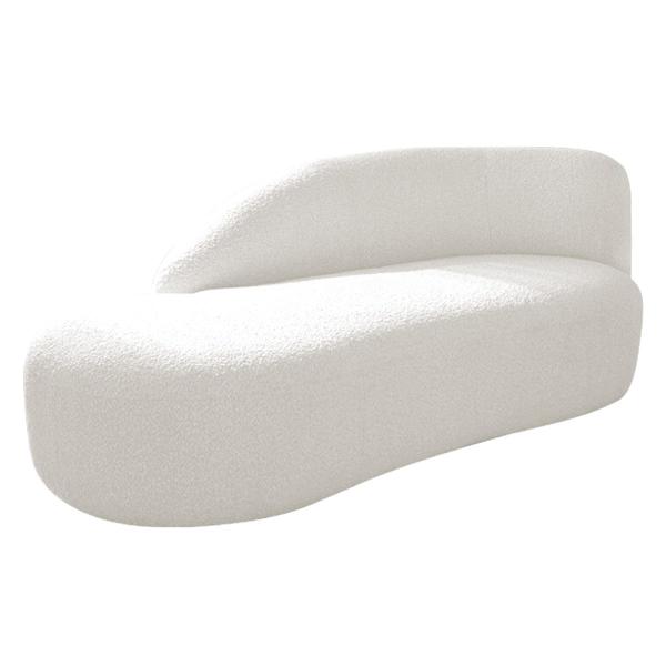 Imagem de Divã Recamier Curvo Luna 160cm Lado Esquerdo Bouclé - ADJ Decor