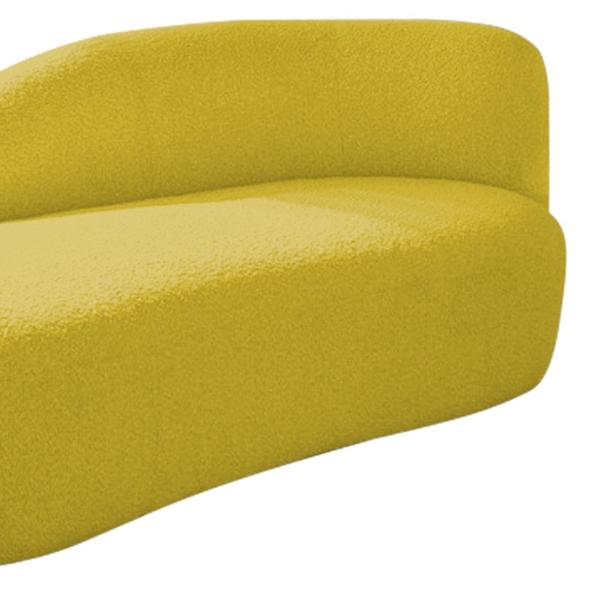 Imagem de Divã Recamier Curvo Luna 160cm Lado Esquerdo Suede Amarelo