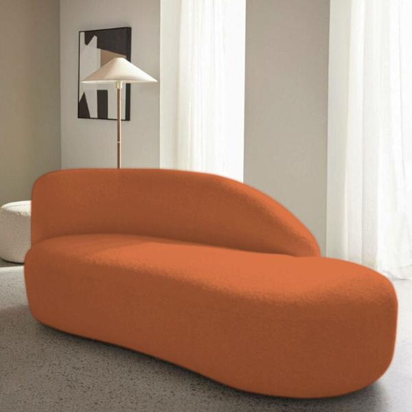 Imagem de Divã Recamier Curvo Luna 185cm Lado Direito Suede - ADJ Decor