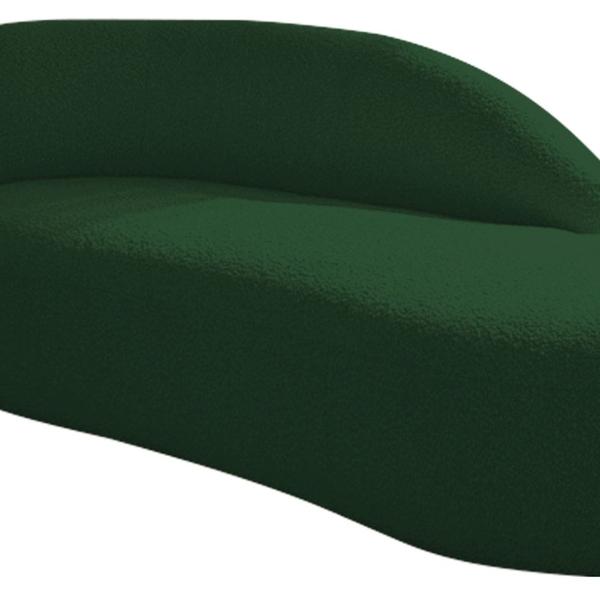 Imagem de Divã Recamier Curvo Luna 185cm Lado Direito Suede Verde