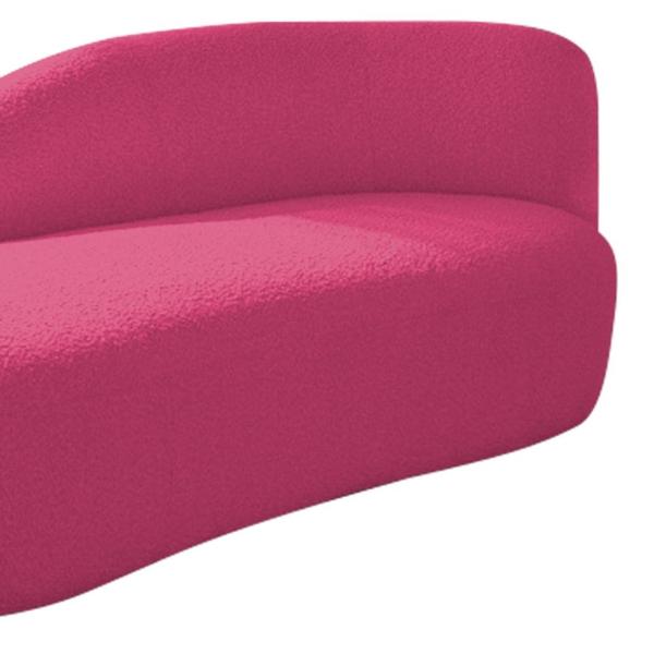 Imagem de Divã Recamier Curvo Luna 185cm Lado Esquerdo Suede Pink