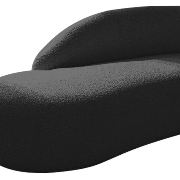 Imagem de Divã Recamier Curvo Luna 185cm Lado Esquerdo Suede Preto