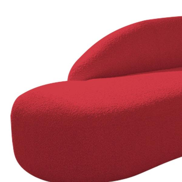 Imagem de Divã Recamier Curvo Luna 185cm Lado Esquerdo Suede Vermelho