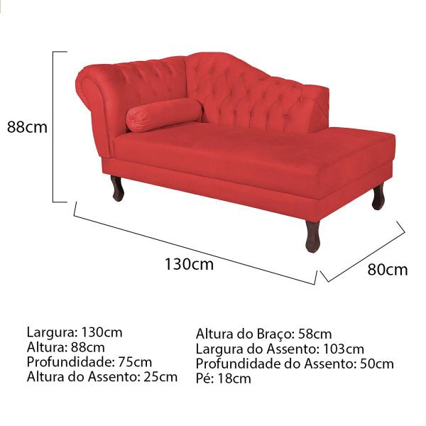 Imagem de Diva Recamier Diana 130cm Lado Direito Corano - ADJ Decor