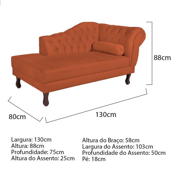 Imagem de Diva Recamier Diana 130cm Lado Esquerdo Suede - ADJ Decor